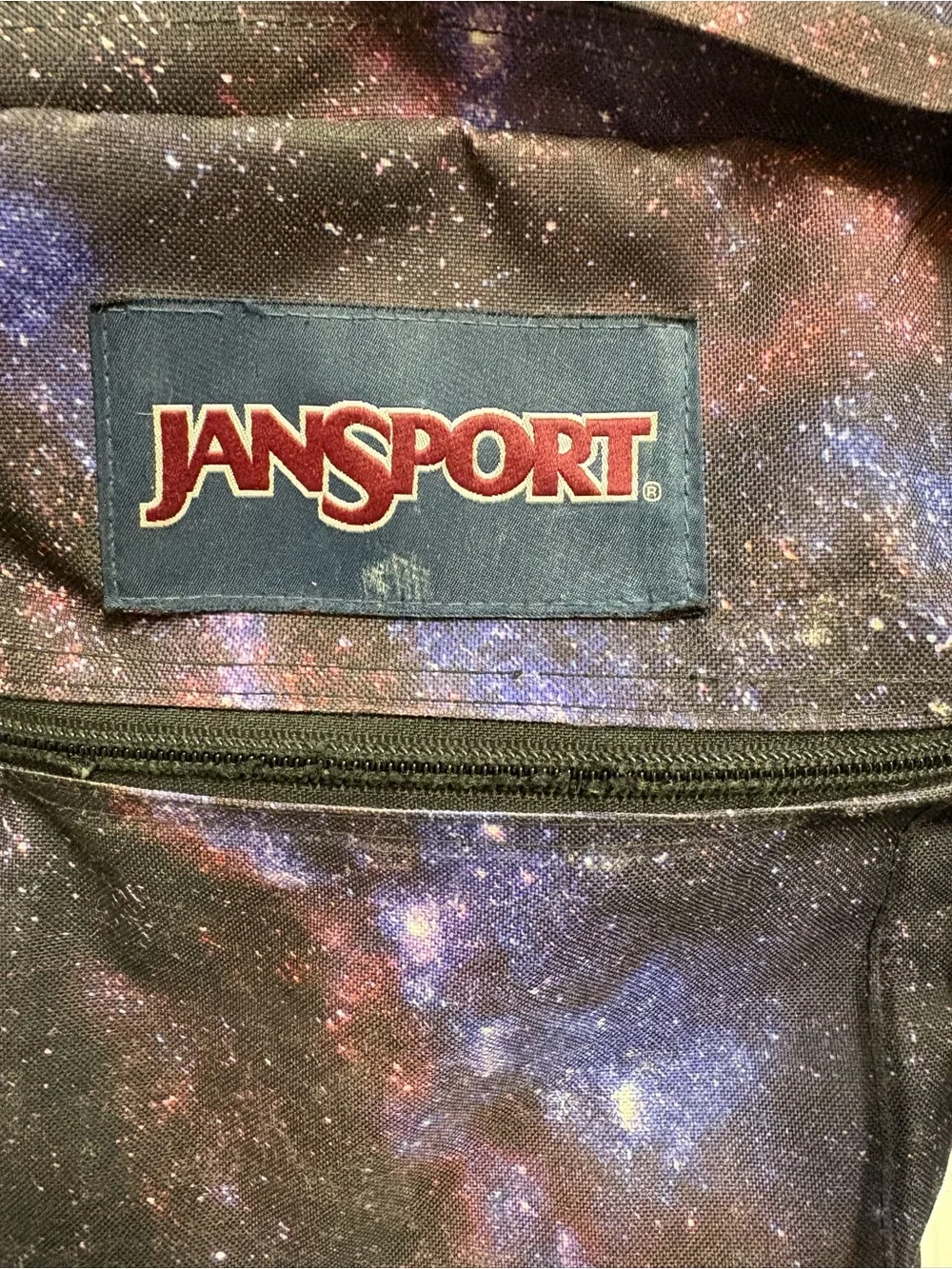 Jansport Galaxy Print Backpack in Black, Purple and Blue